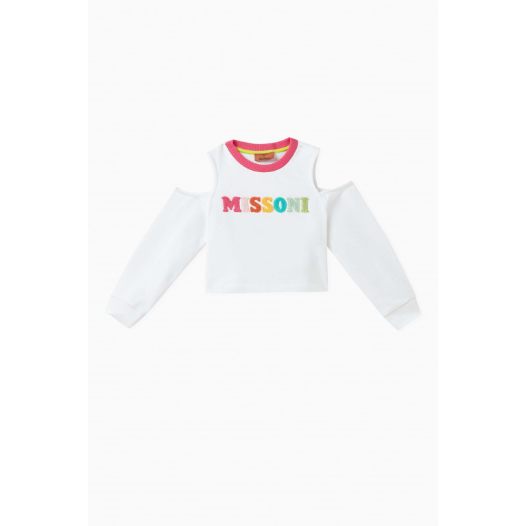 Missoni - Cold-shoulder Logo Sweatshirt in Cotton
