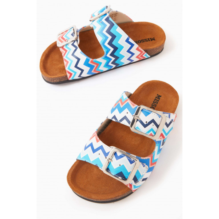 Missoni - Double Buckle Slides in Faux Leather