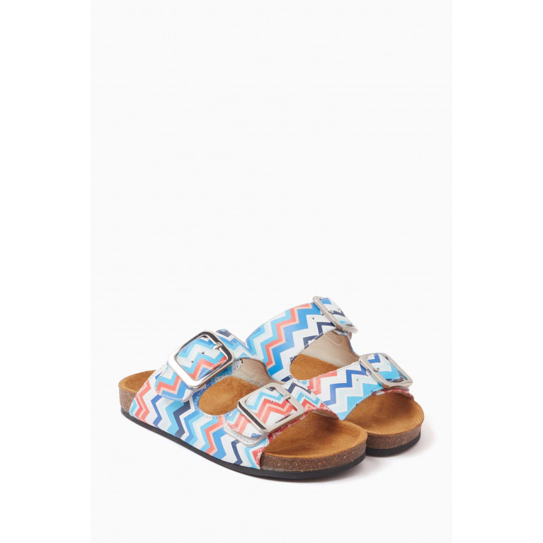 Missoni - Double Buckle Slides in Faux Leather