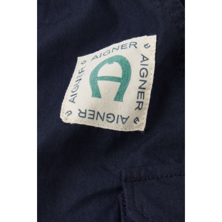 AIGNER - Logo-badge Bermuda Shorts in Cotton-poplin
