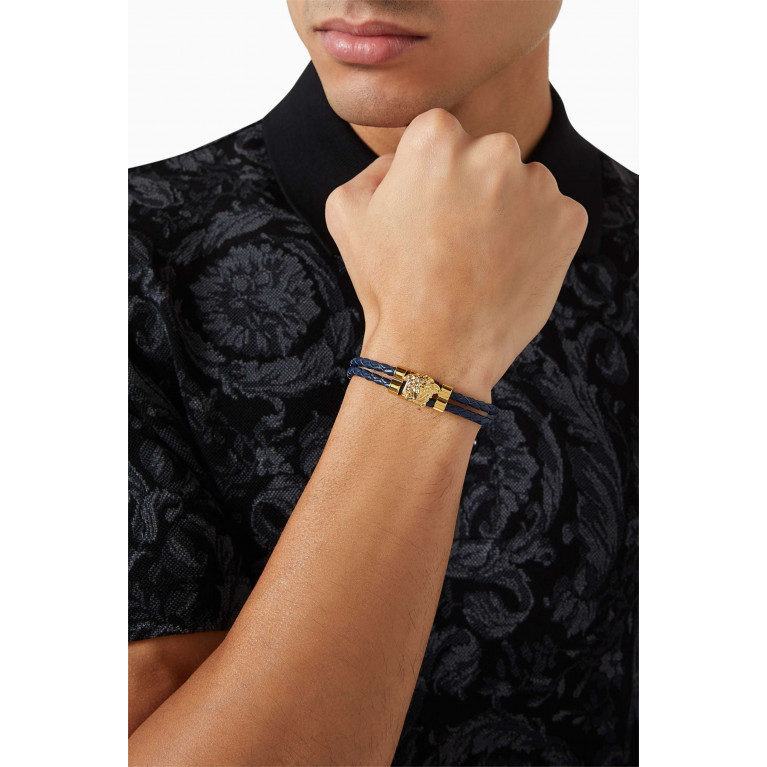 Versace - Medusa Braided Bracelet in Leather