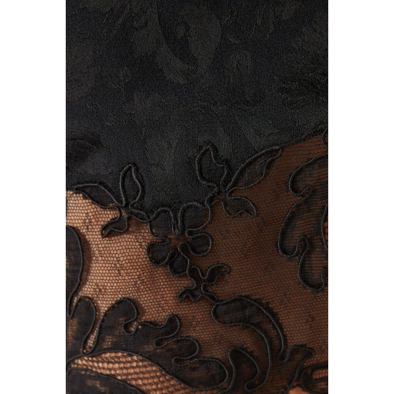 Versace - Barocco Lace Cowl Mini Dress in Satin Jacquard