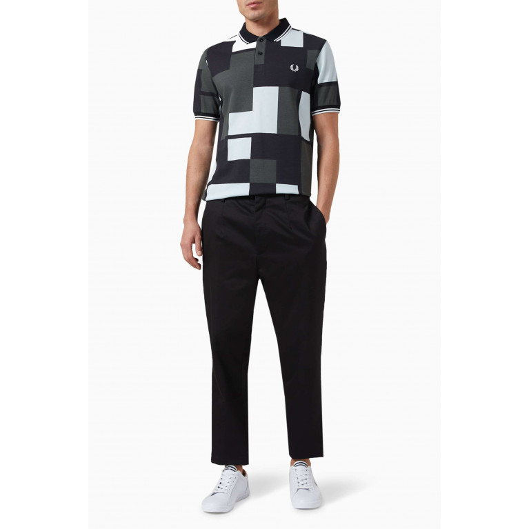 Fred Perry - Pixel-print Logo Polo Shirt in Cotton-piqué