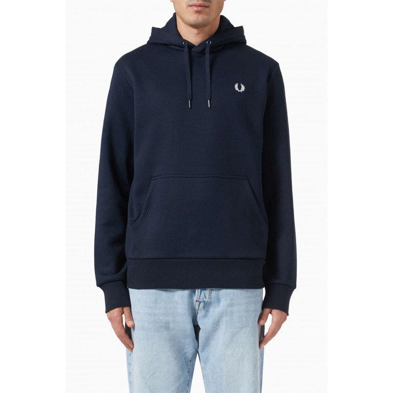 Fred Perry - Tape Detail Hooded Sweatshirt in Cotton Blend