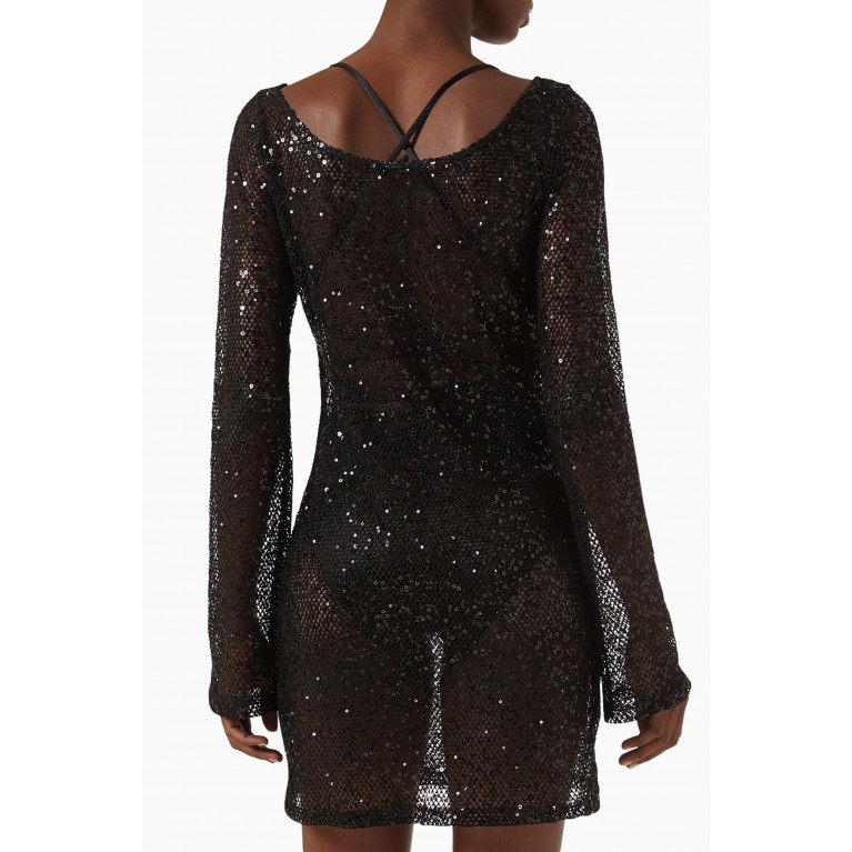 Good American - Sequin Long Sleeve Cover Up Dress