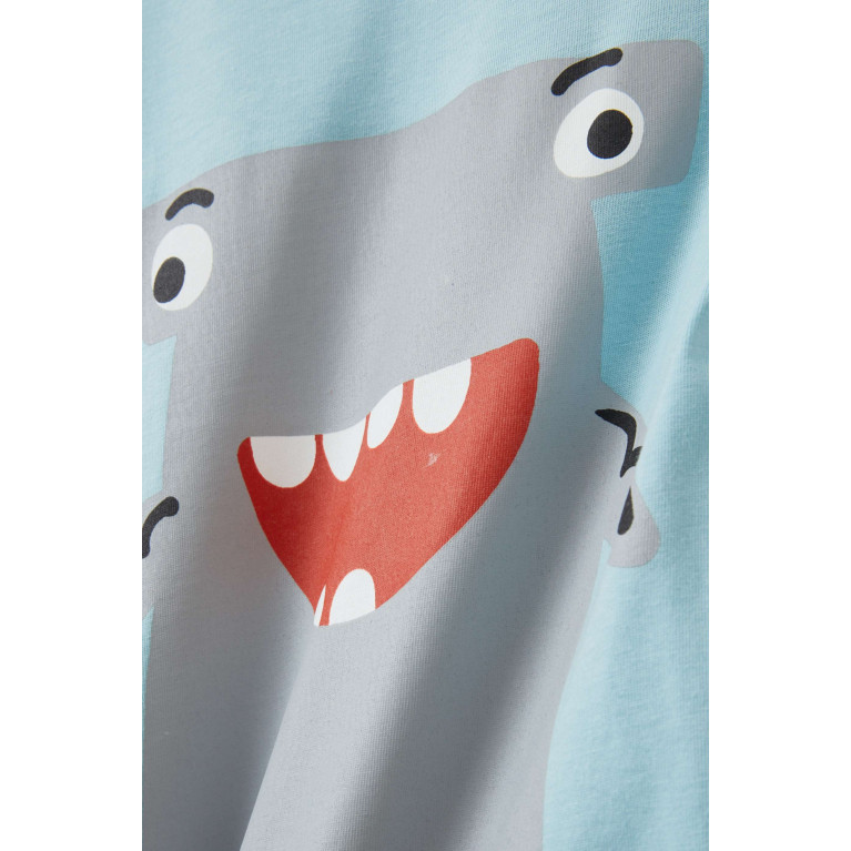Stella McCartney - Happy Shark Romper in Organic Cotton-jersey