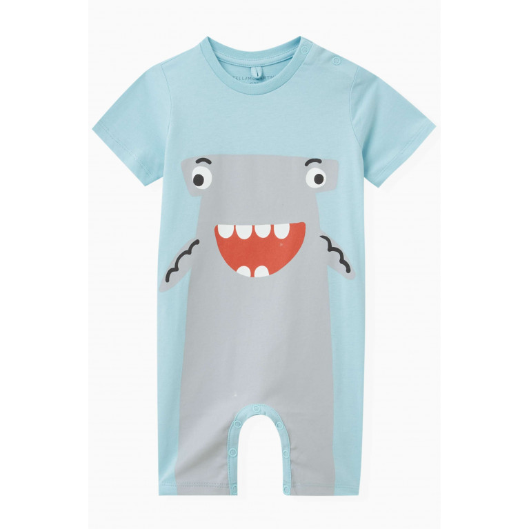 Stella McCartney - Happy Shark Romper in Organic Cotton-jersey