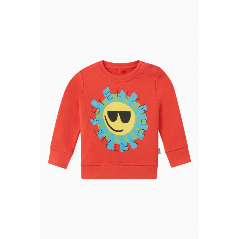 Stella McCartney - Sun Graphic Logo Print Sweatshirt in Organic Cotton Fleece