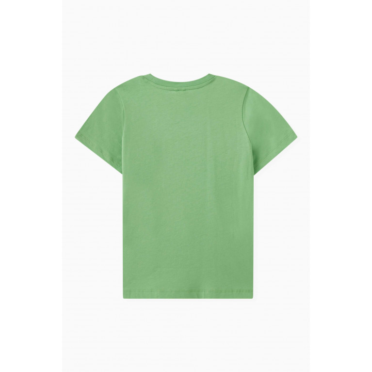 Stella McCartney - Sun Graphic Logo Print T-shirt in Organic Cotton Green