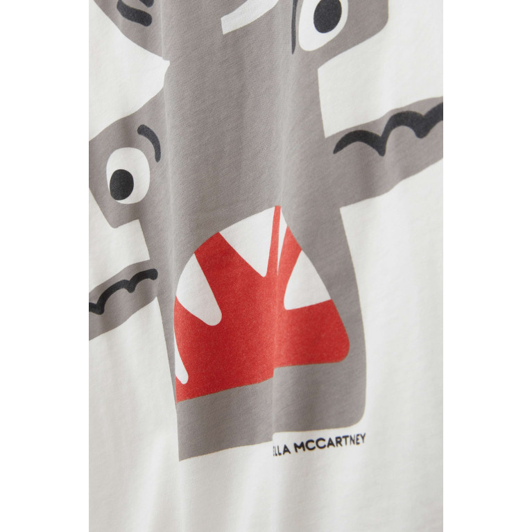 Stella McCartney - Angry Shark T-shirt in Organic Cotton-jersey White