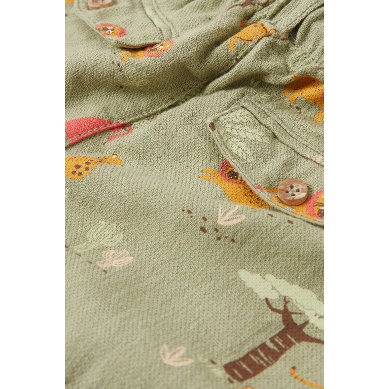 Purebaby - Hungry Cats Pull On Shorts in Organic Cotton