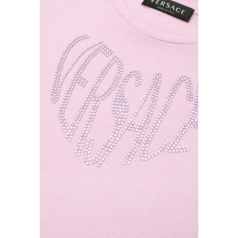 Versace - Crystal Logo T-shirt in Cotton
