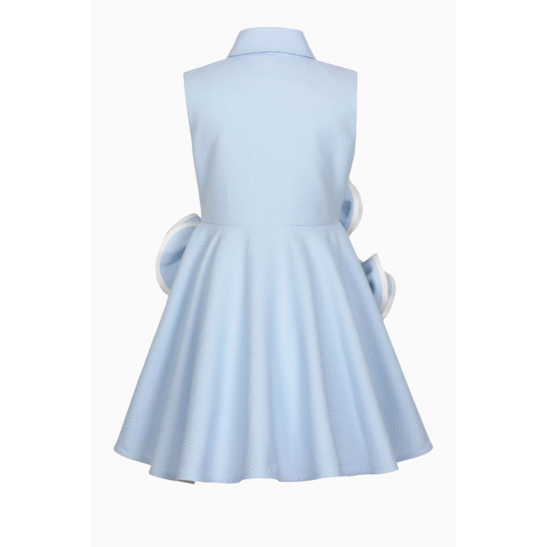 Jessie and James - 3D Flower Dress in Cotton Blue