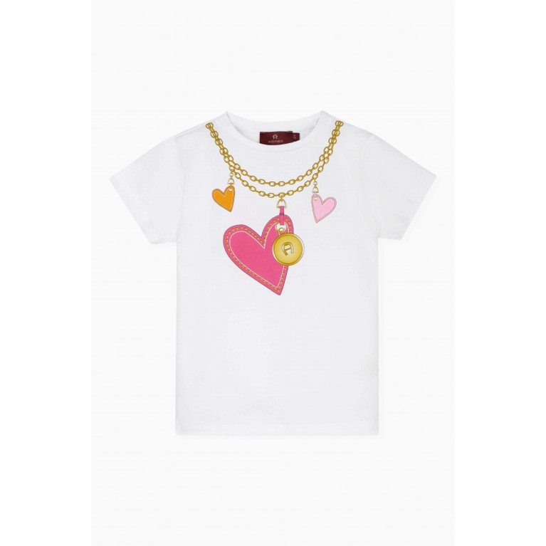 AIGNER - Graphic-print T-shirt in Cotton-jersey White