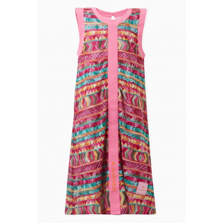 AIGNER - Embroidered Dress in Cotton-blend