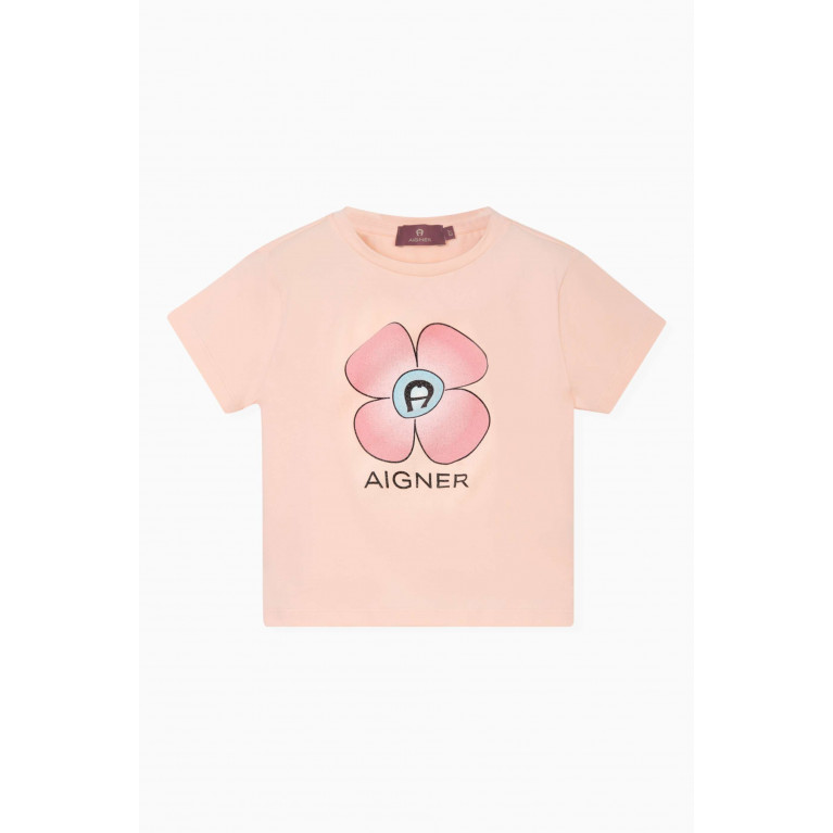 AIGNER - Floral Print T-Shirt in Cotton