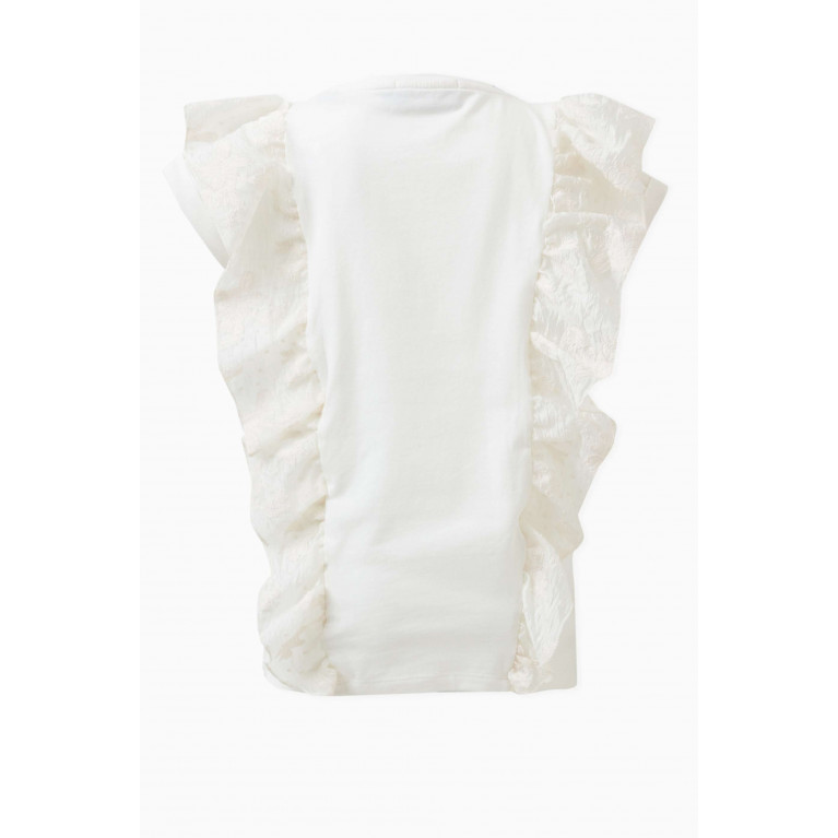 AIGNER - Frill-sleeves Top in Cotton Jersey