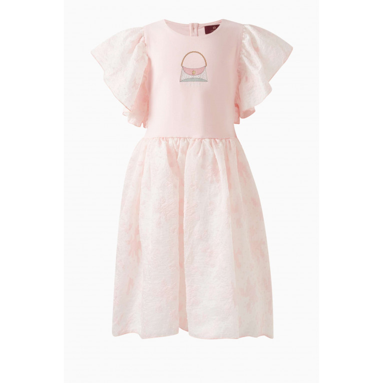 AIGNER - Logo Shimmer Dress in Cotton Jersey Pink