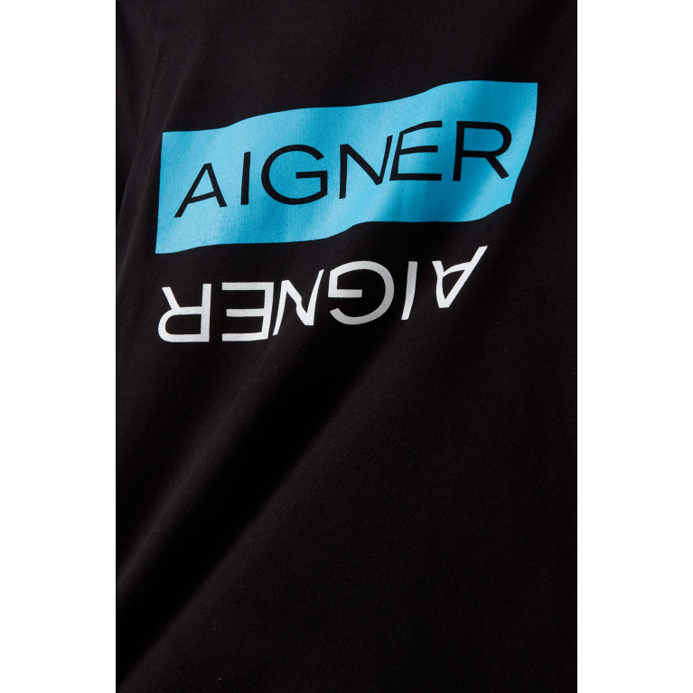 AIGNER - Logo Print T-Shirt in Cotton Black