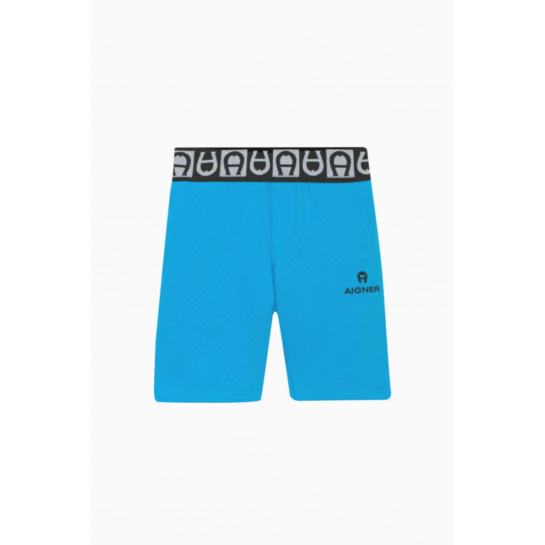 AIGNER - Logo Shorts in Cotton Blue