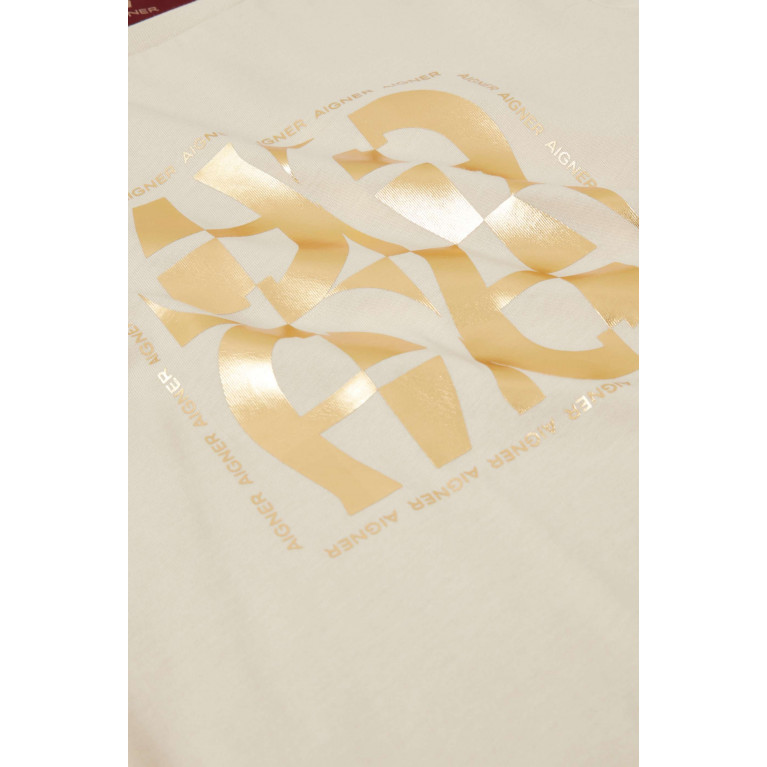 AIGNER - Logo Print T-Shirt in Cotton Neutral