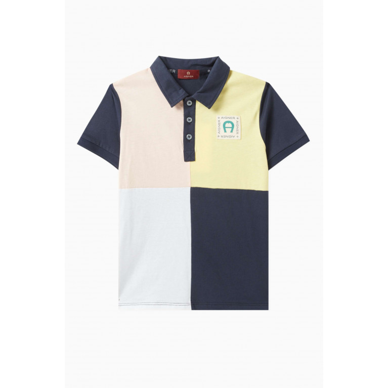 AIGNER - Colour-block Polo Shirt in Cotton