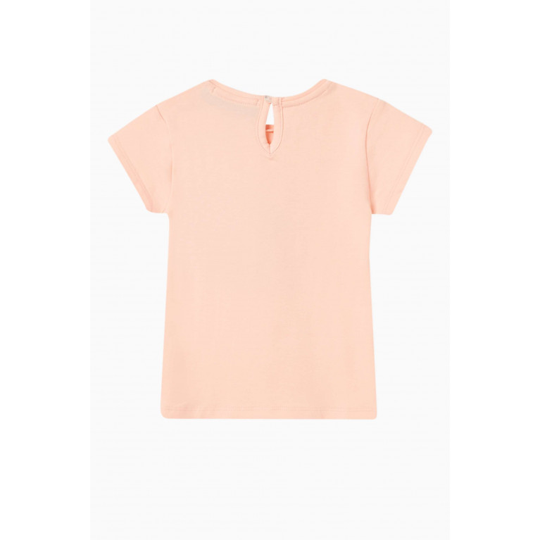 AIGNER - Floral Printed T-Shirt in Cotton Orange
