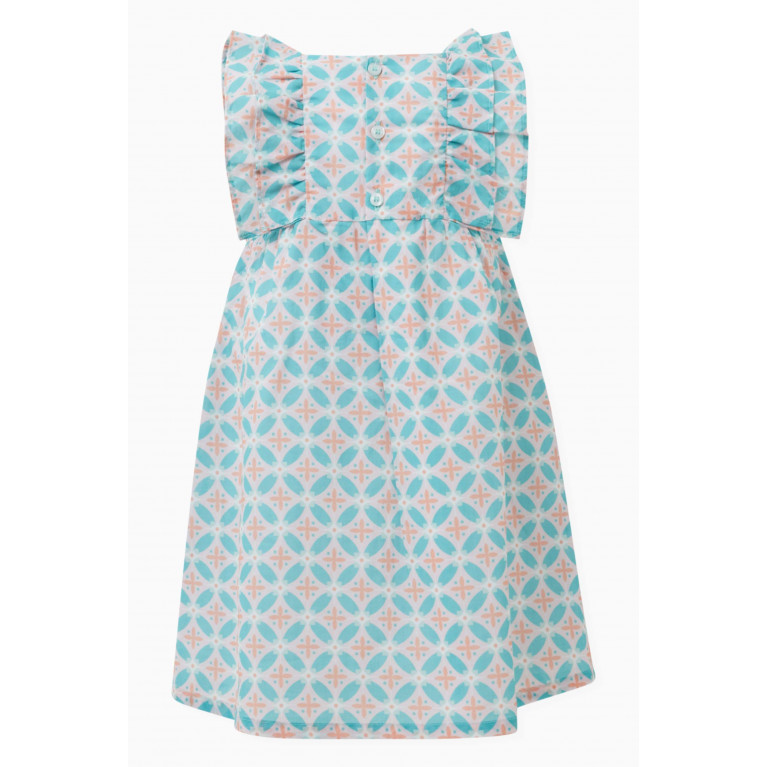 AIGNER - All-over Print Ruffled Dress in Cotton