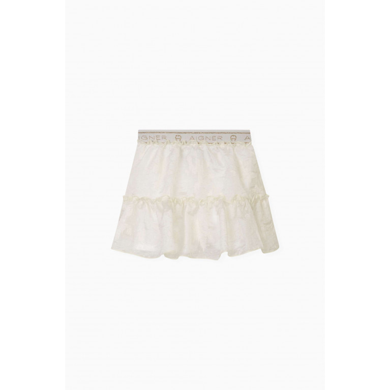AIGNER - Floral Skirt in Organza Gold