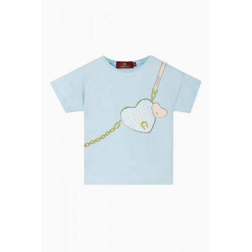 AIGNER - Bag-print T-shirt in Cotton-jersey Blue