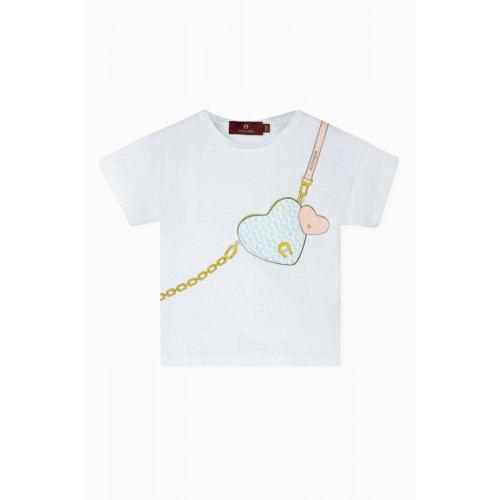 AIGNER - Bag-print T-shirt in Cotton-jersey White