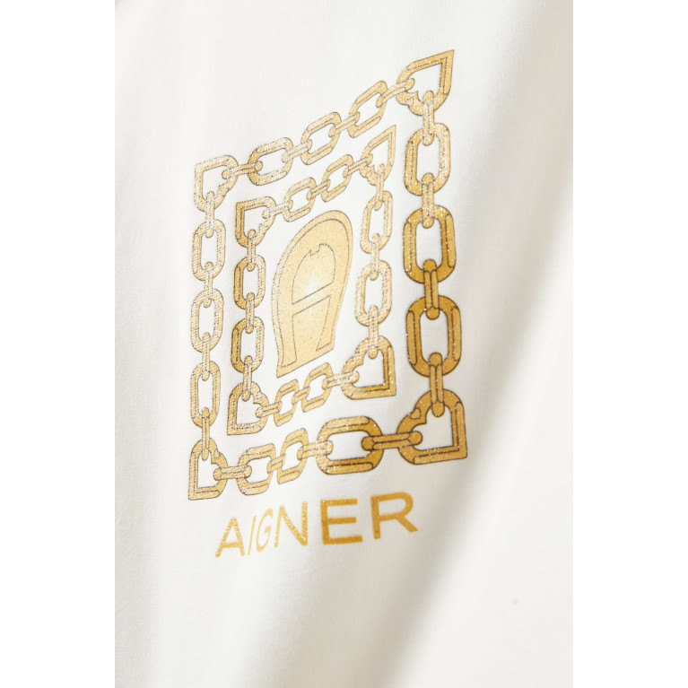 AIGNER - Glitter Logo Print T-shirt in Cotton