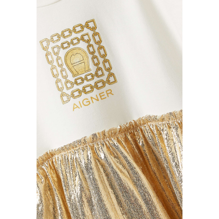 AIGNER - Logo Print Dress in Cotton Blend
