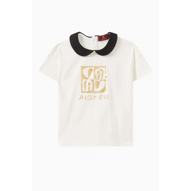 AIGNER - Glitter Logo Print T-shirt in Cotton