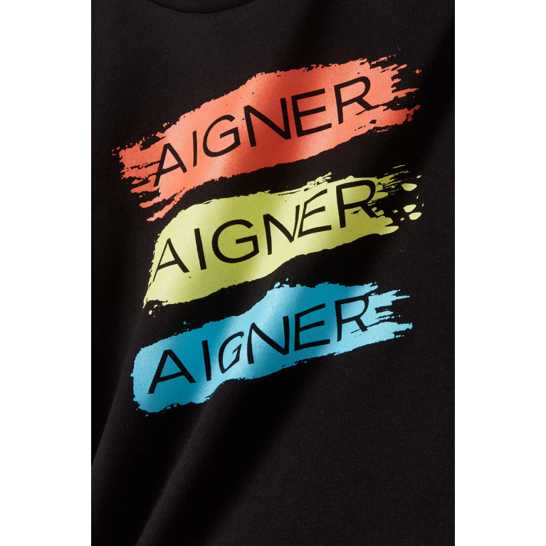 AIGNER - Logo T-Shirt in Cotton Black