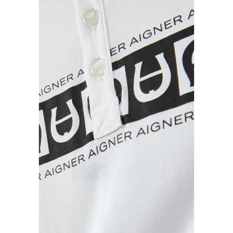 AIGNER - Logo Polo Shirt in Cotton White