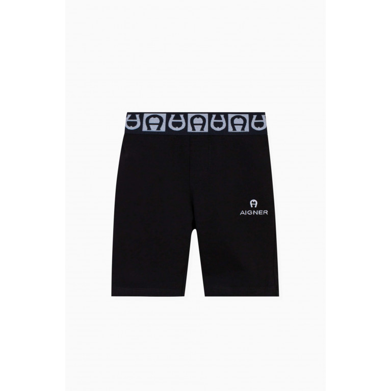 AIGNER - Logo Bermuda Shorts in Poplin Black