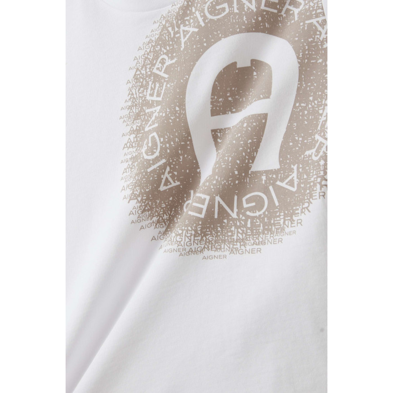 AIGNER - Graphic Logo-print T-shirt in Cotton-jersey White