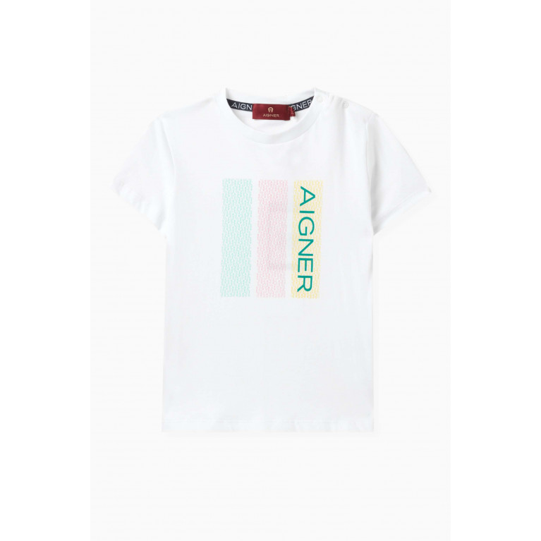 AIGNER - Graphic Logo-print T-shirt in Cotton-jersey White