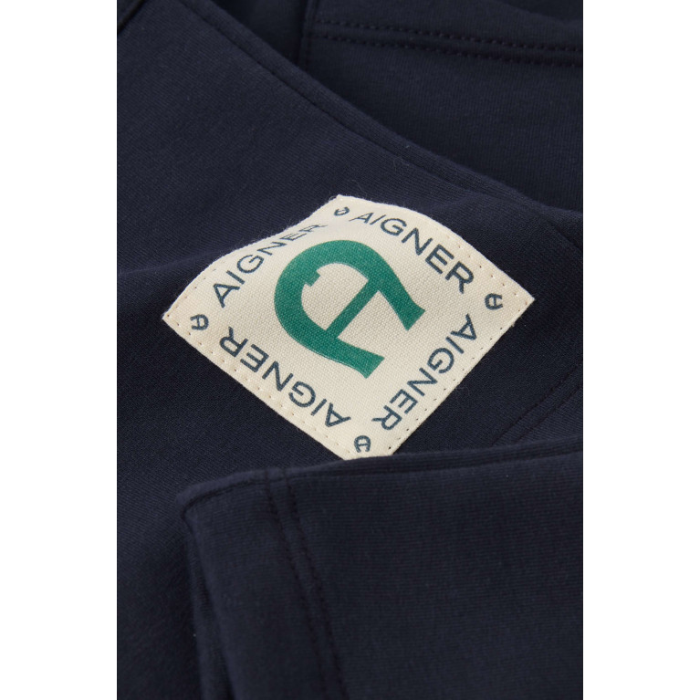 AIGNER - Logo Bermuda Shorts in Cotton Blue
