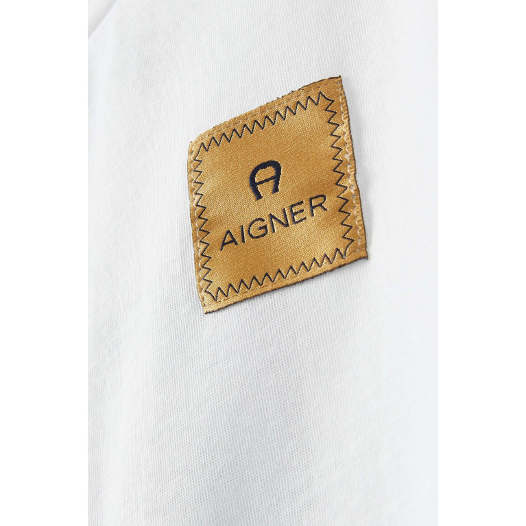 AIGNER - All-over Side Logo Print T-shirt in Cotton Grey