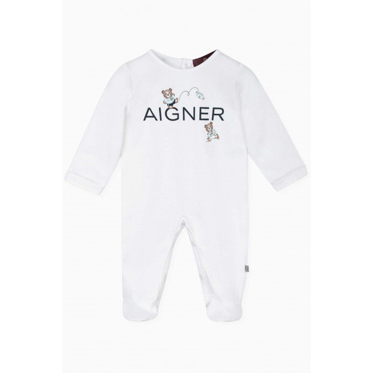 AIGNER - Logo Overall in Cotton White