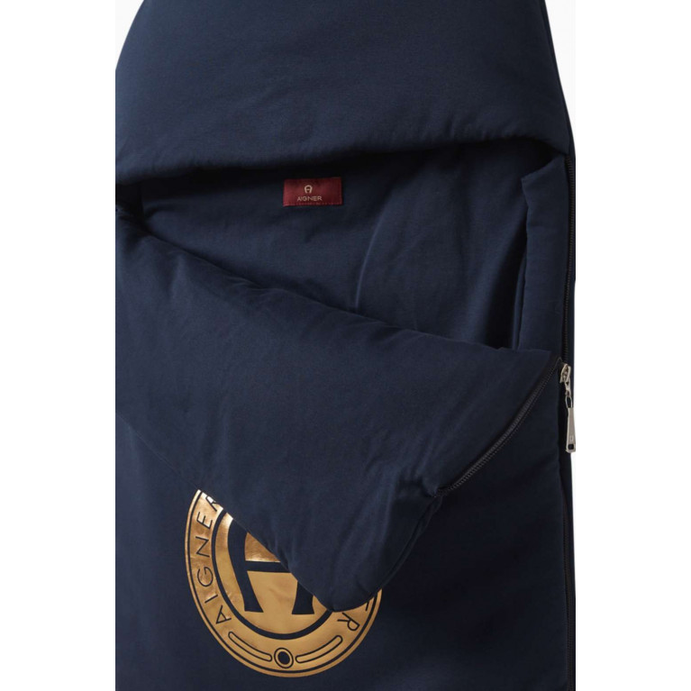 AIGNER - Foil Logo Sleeping Nest in Pima Cotton Jersey Blue