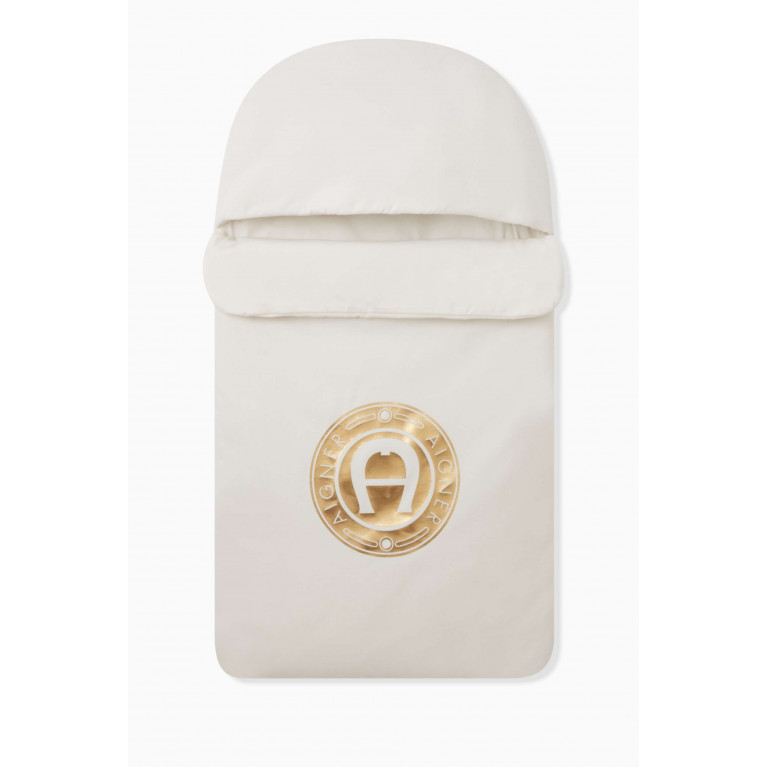 AIGNER - Foil Logo Sleeping Nest in Pima Cotton Jersey Gold