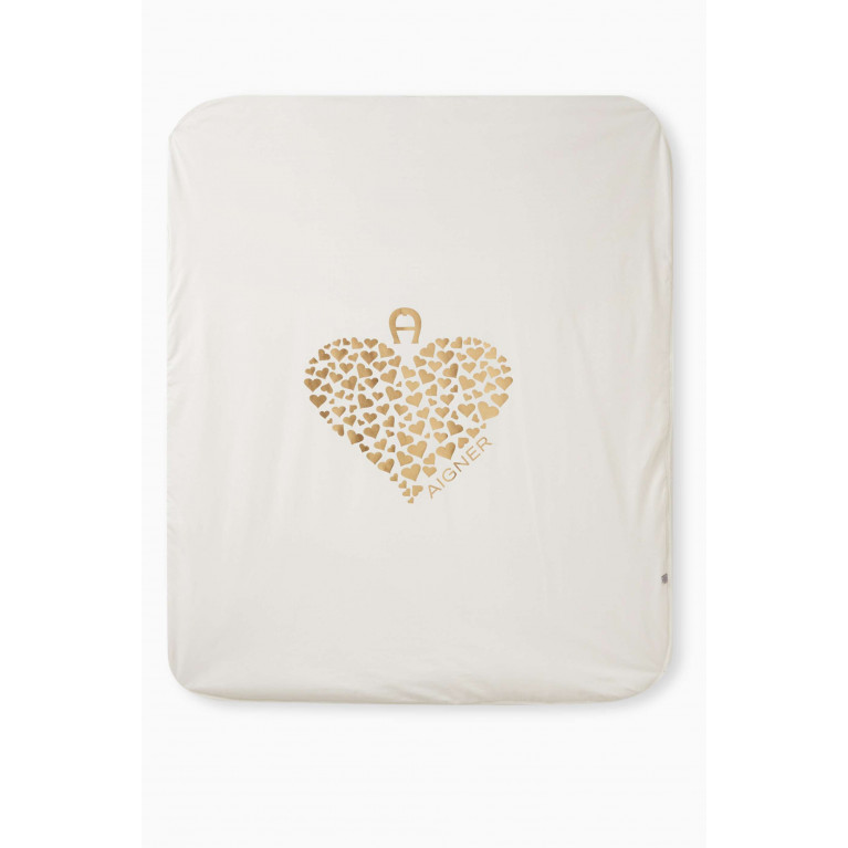 AIGNER - Foil Logo Baby Blanket in Pima Cotton Gold