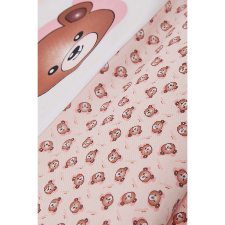 AIGNER - Bear Logo Baby Blanket in Pima Cotton Pink
