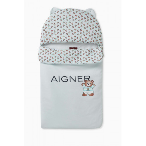 AIGNER - Bear Logo Sleeping Nest in Pima Cotton Jersey Blue