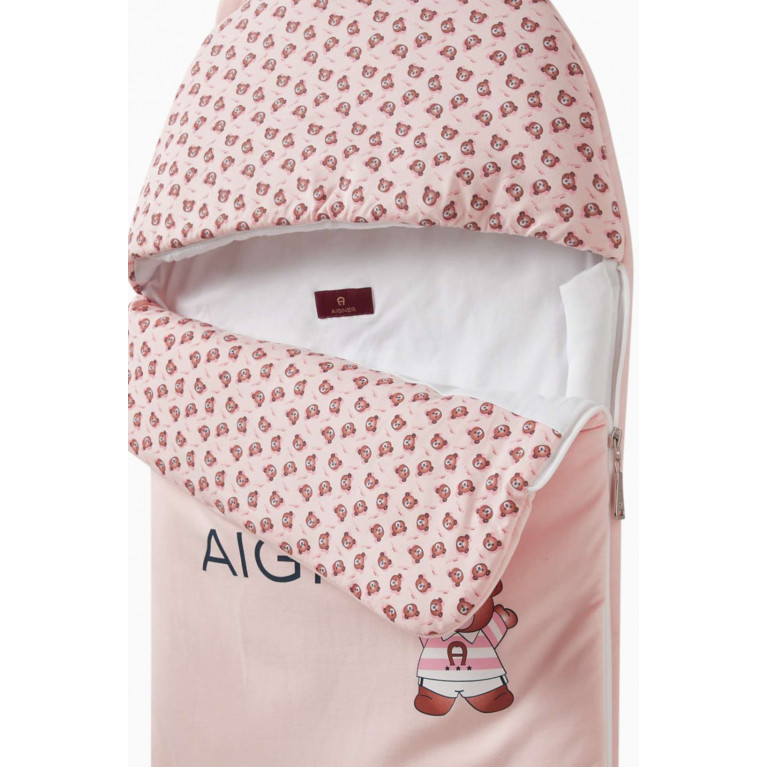 AIGNER - Bear Logo Sleeping Nest in Pima Cotton Jersey Pink