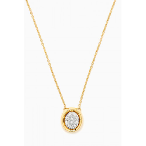 Damas - Illusion Oval Diamond Necklace in 18kt White Gold