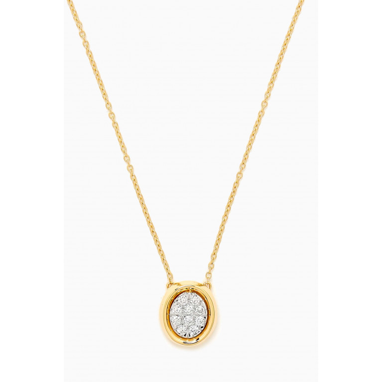 Damas - Illusion Oval Diamond Necklace in 18kt White Gold
